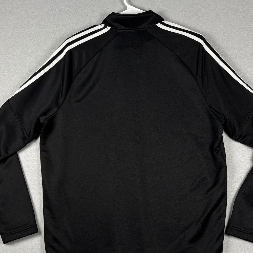 Adidas Golf 1/4 Zip Pullover 3-Stripe Performance Fleece Large Black